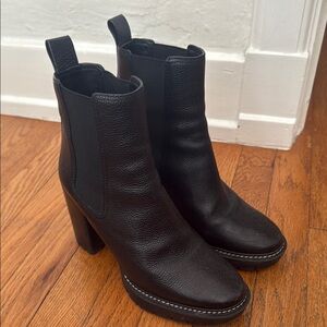 Tory Burch Black Leather Heeled Boots